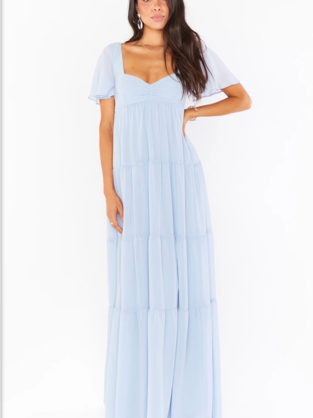 Show Me Your MuMu Light Blue Tiered Maxi Dress